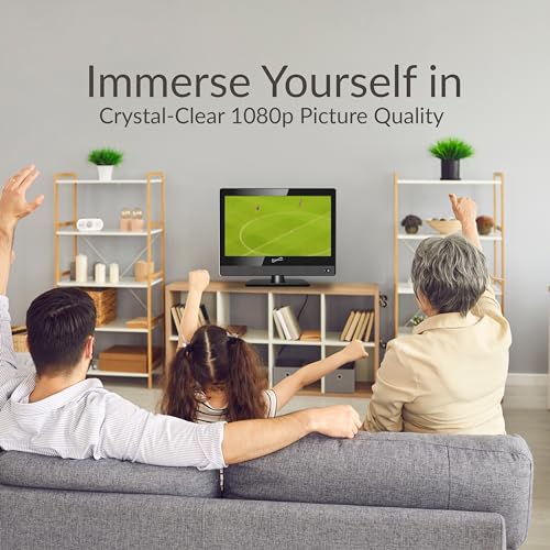 Supersonic SC-1520VTV 15.6 inch Smart AC/DC LED TV, Powered by VIDAA, 1080p, WiFi, Built-in Speakers, USB, HDMI, for Kitchen, RV, Boat, Truck, Playroom, Dorm Room, Remote, DC Car Cord Included