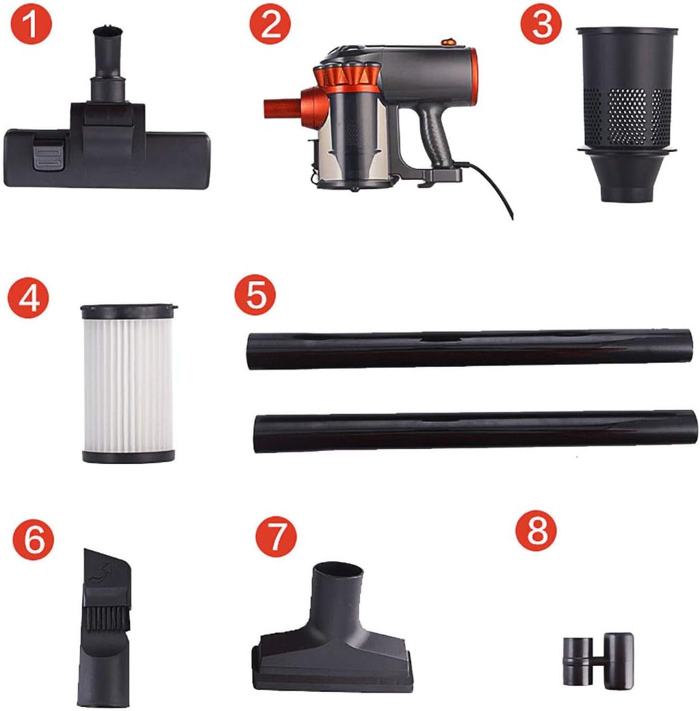 2-in-1 Vacuum Cleaner,18Kpa Swivel Ultra Lightweight Corded Stick Vacuum,Strong Suction Handheld Stick Versatile Vacuum, Cleaner Bagless for Floor Carpet Car Pet Hair