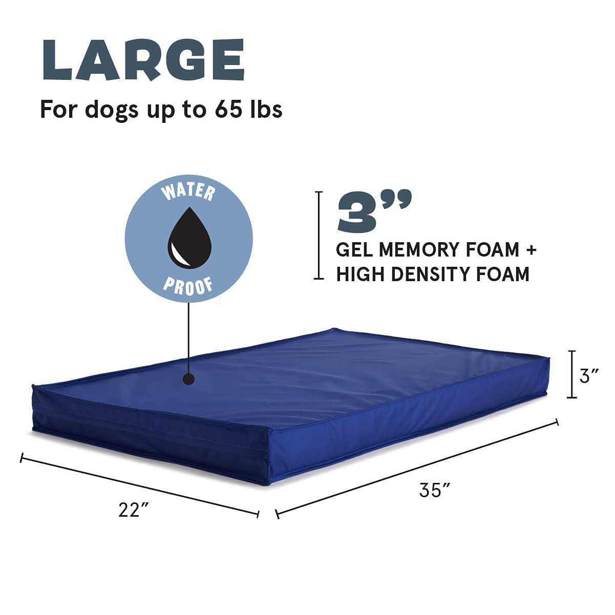 Barkbox Outdoor Dog Bed Waterproof Dog or Cat Mattress Bed with Removable Cover - Pet Supplies online store