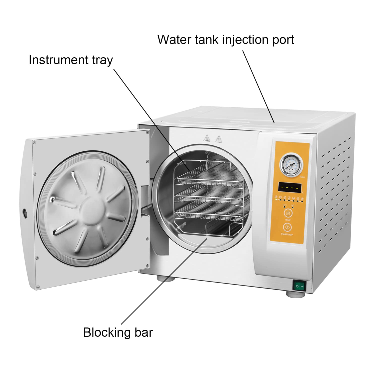 1800W Digital Display Autoclave N Standard 16L with Water Tank Small Lab Steam Sterilization Autoclave
