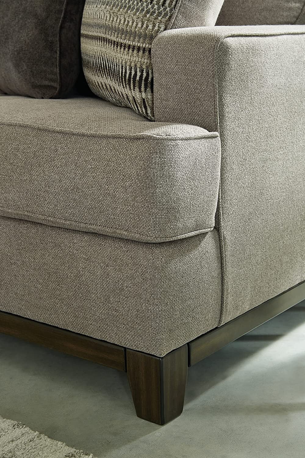 Ashley Furniture Kaywood Contemporary Fabric & Wood Sofa in Gray