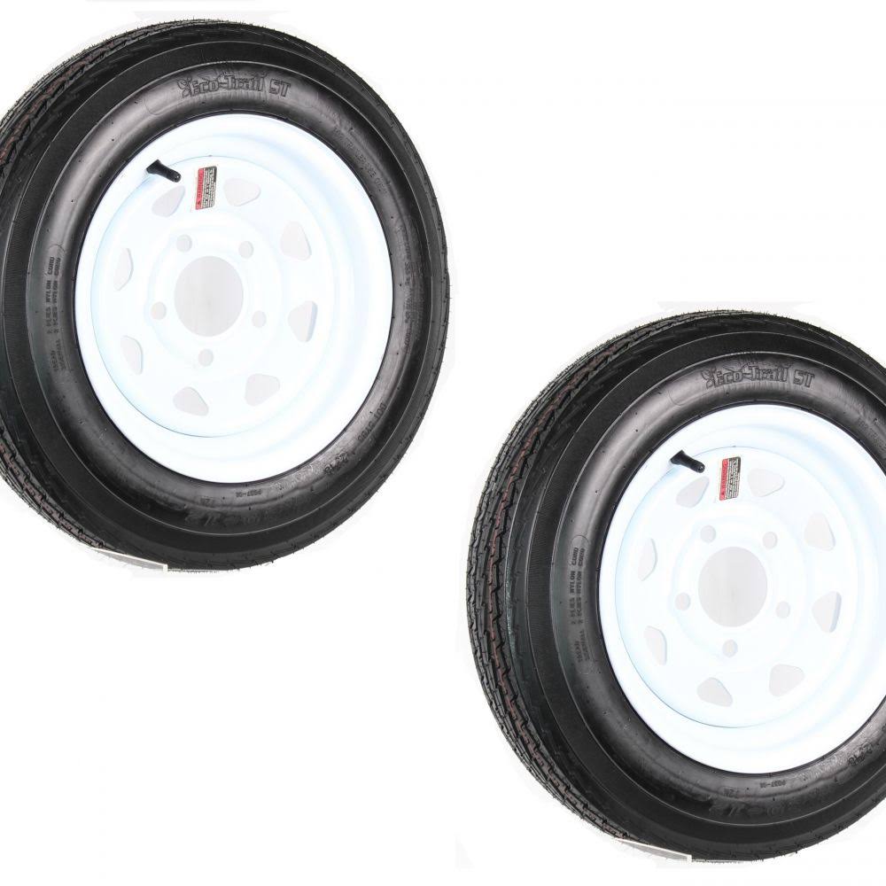 2-Pack Trailer Wheel u0026 Tire #413 480-12 4.80-12 4.80x12x22 LRC 5 Hole White Spoke