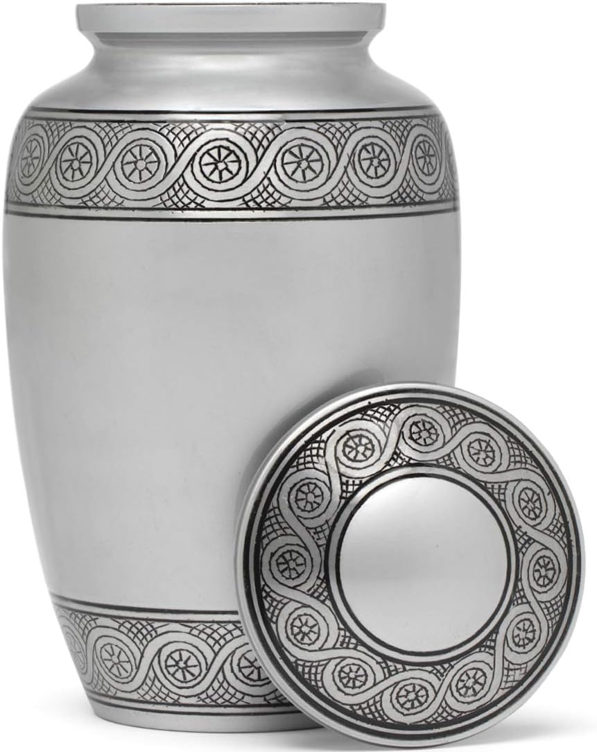 Eternal Harmony Cremation Urn for Human Ashes | Memorial Urn Carefully Handcrafted with Elegant Finishes to Honor and Remember Your Loved One | Adult Urn Large Size with Beautiful Velvet Bag (Blue)