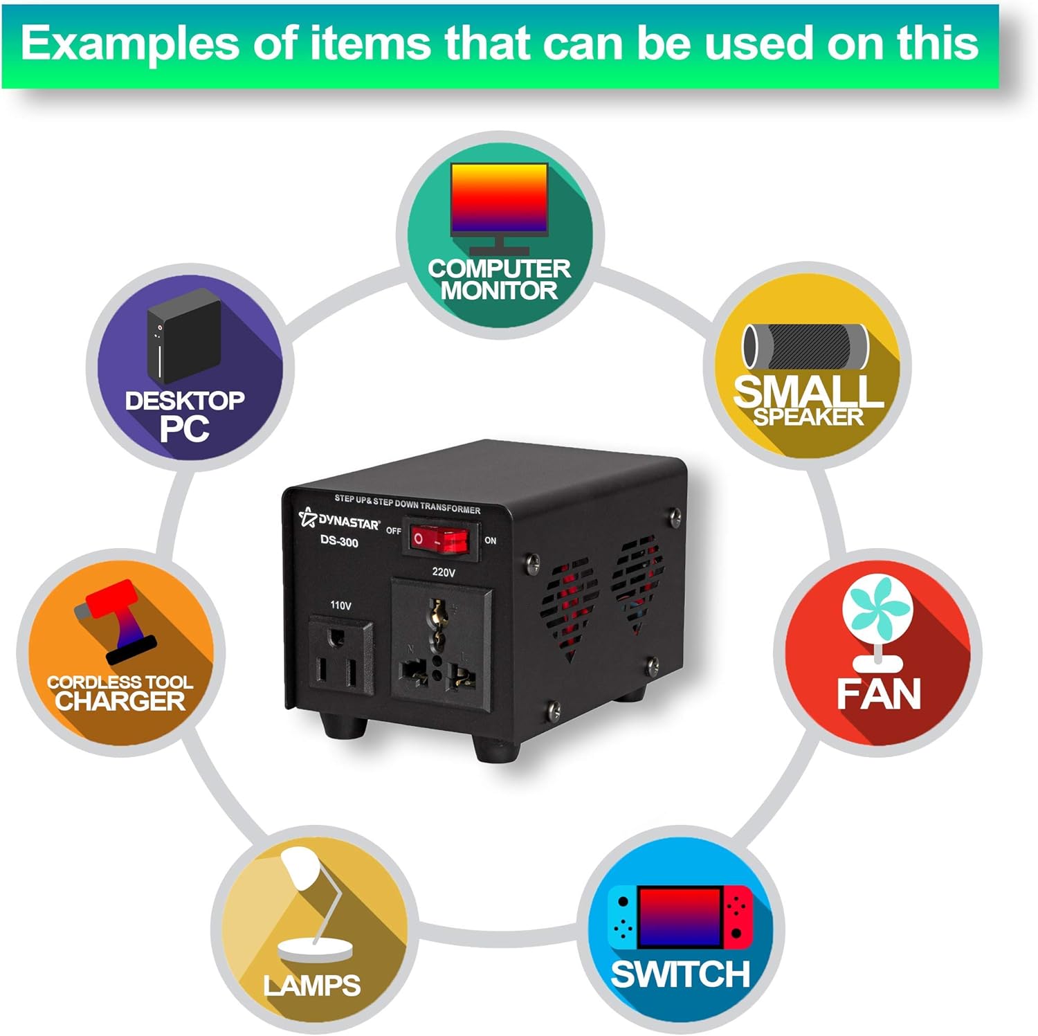Dynastar Step Up & Step Down Voltage Converter and Transformer, 110-220 to 220-240 Volts; Heavy Duty, Extra Durable Lifetime Coil, 5-Year-Warranty, 300 Watts Pack of 2