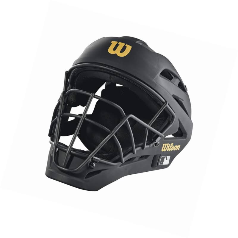 Wilson Pro Stock Titanium Umpire Helmet, Black, 7x22-7 1/2x22