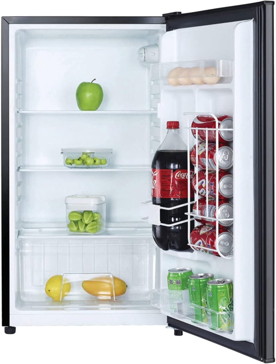 Magic Chef Compact Mini Refrigerator with Built In Freezer Compartment, Adjustable Temperature Control, and Grab and Go Can Dispenser, Black