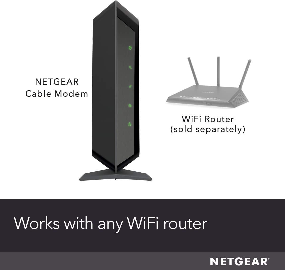 NETGEAR Cable Modem CM700 - Compatible with All Cable Providers Including Xfinity by Comcast, Spectrum, Cox | for Cable Plans Up to 500 Mbps | DOCSIS 3.0 (Renewed)