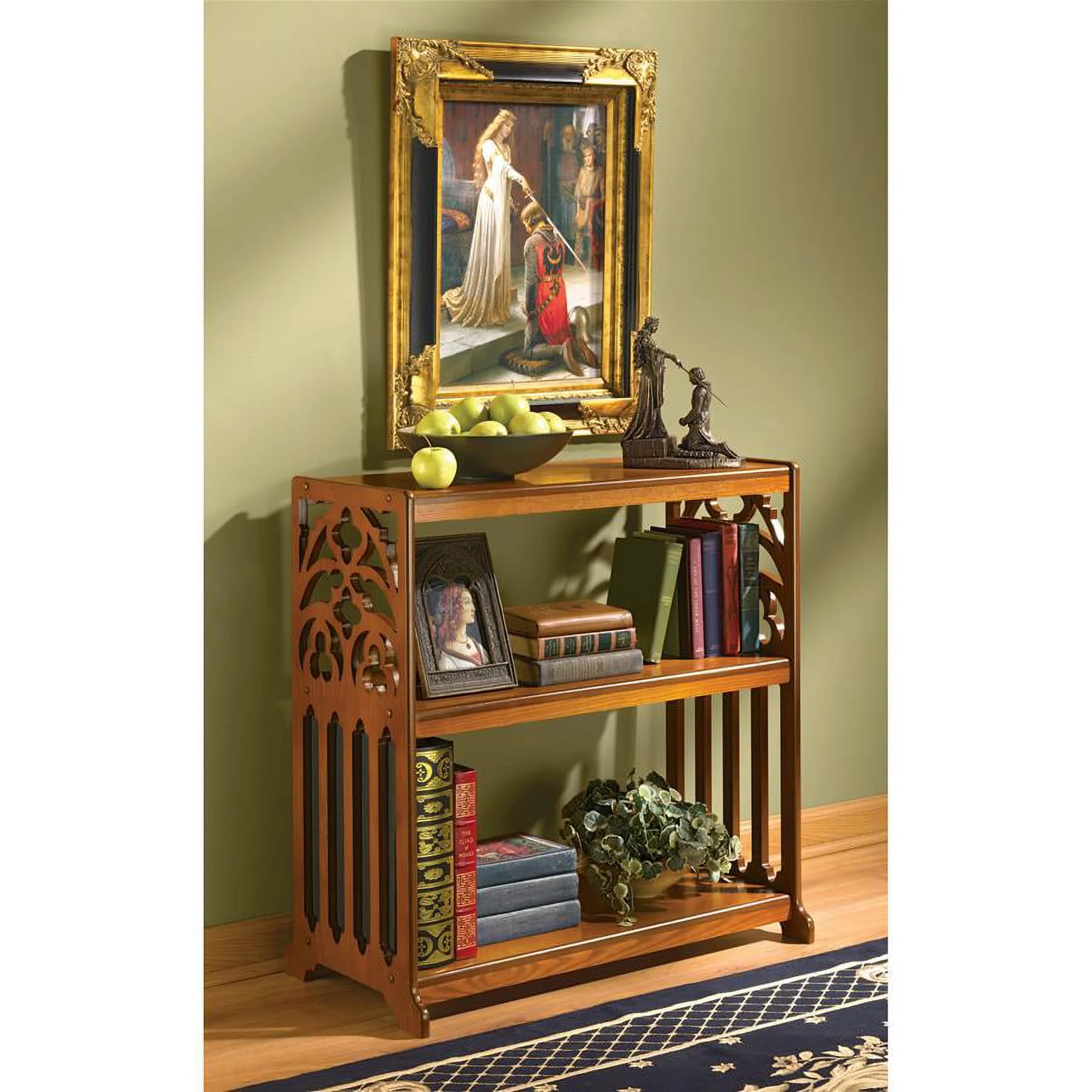 Design Toscano St. Thomas Aquinas Gothic Wooden Bookshelf