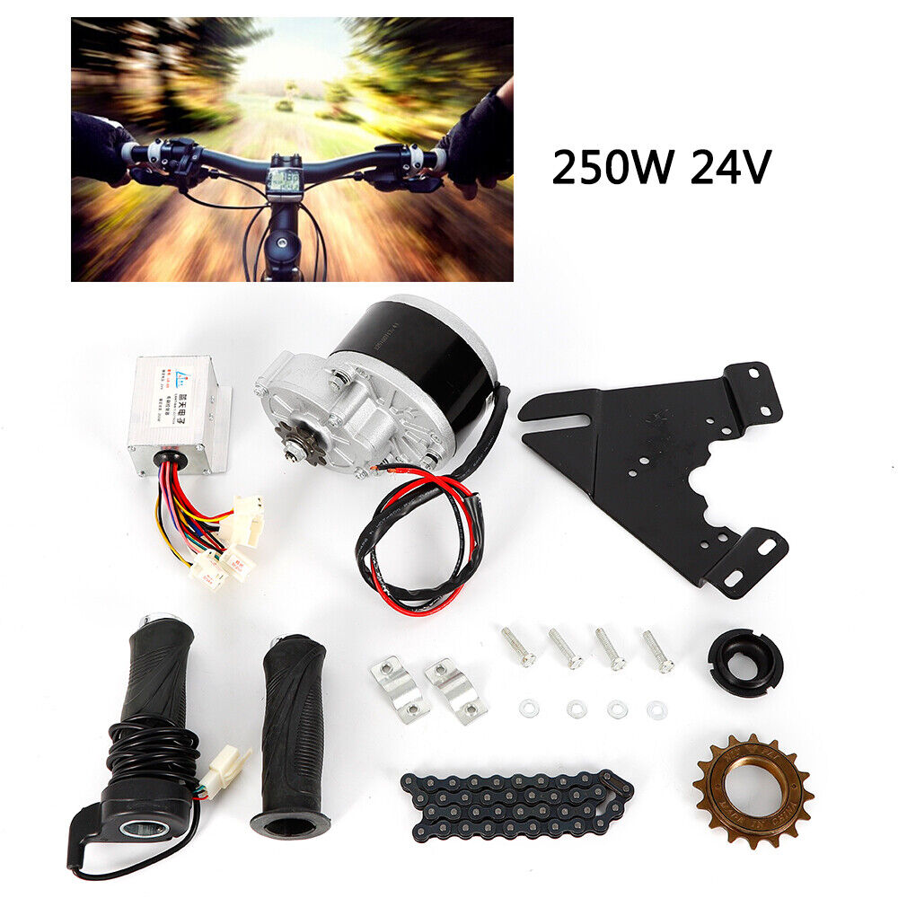 ZhdnBhnos 24V 250W Electric Bicycle Conversion Kit E-Bike 16-28inch Wheel Motor Kit with Chain Motor Controller Freewheel