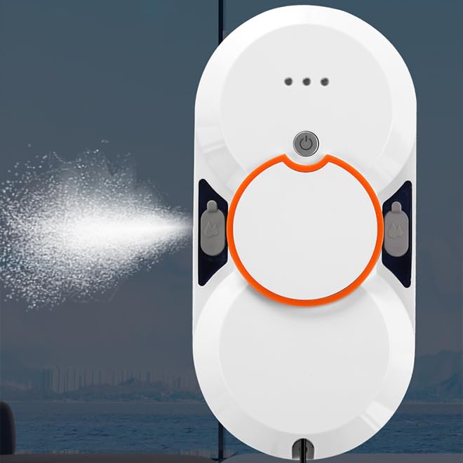 Smart Window Cleaning Robot with Double Automatic Water Spray and 5600Pa Suction Power,Window Cleaner Robot for high Windows Tiles Glass Door Inside Outside