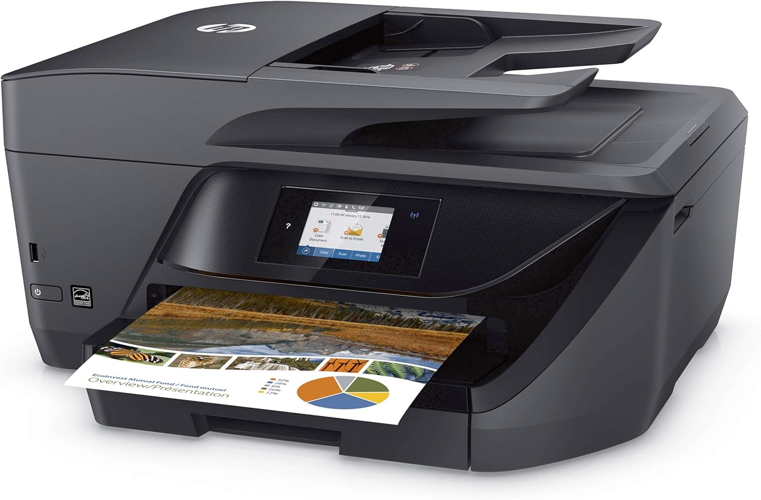 HP OfficeJet Pro 69Series Color Inkjet All-in-One Wireless Printer - 4-in-1 Print, Scan, Copy, Fax for Office - Instant Ink Ready - 2.65" CGD Touchscreen, 20 ppm Print Speed, Cbmoun Printer Cable