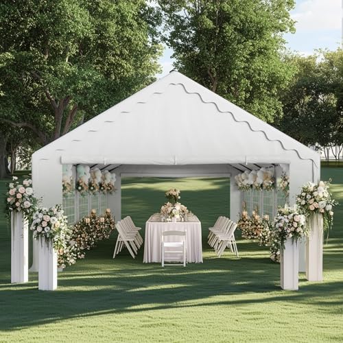 GREEN PARTY 20x40FT Party Tent Heavy Duty, Large Wedding Event Shelters with 7 Carry Bags & Removable Sidewalls, Outdoor Canopy Gazebo Commercial Tents for Parties Carport Camping Garden Patio