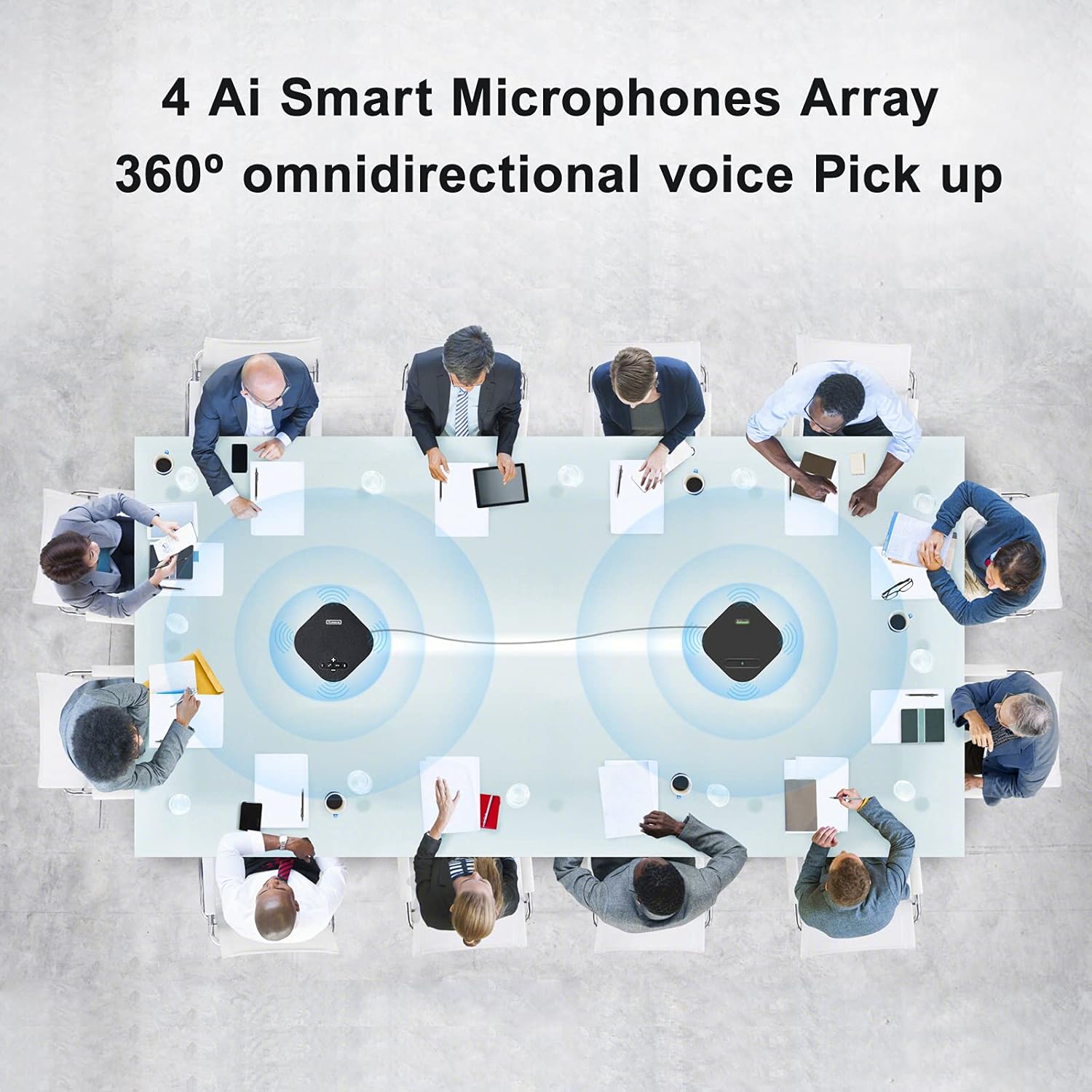 TONGVEO USB Speakerphone Conference Microphone,M3 Conference Speaker Built-in Full Duplex 360°Voice Pickup 4 AI Microphones Noise Cancellation Mics for Video Conference,Gaming,Chatting,Skype…