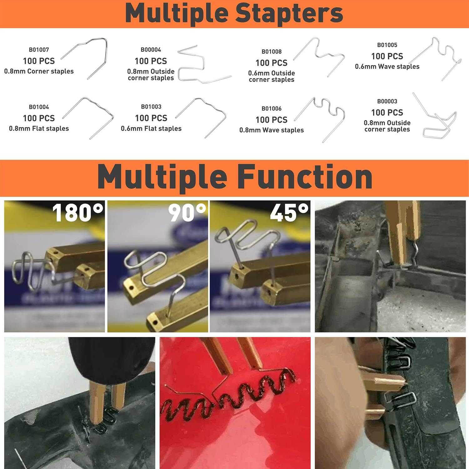 OIMERRY Plastic Welder Kit with 800pcs Hot Staples, 110V Hot Stapler Bumper Plastic Repair Welding Kit