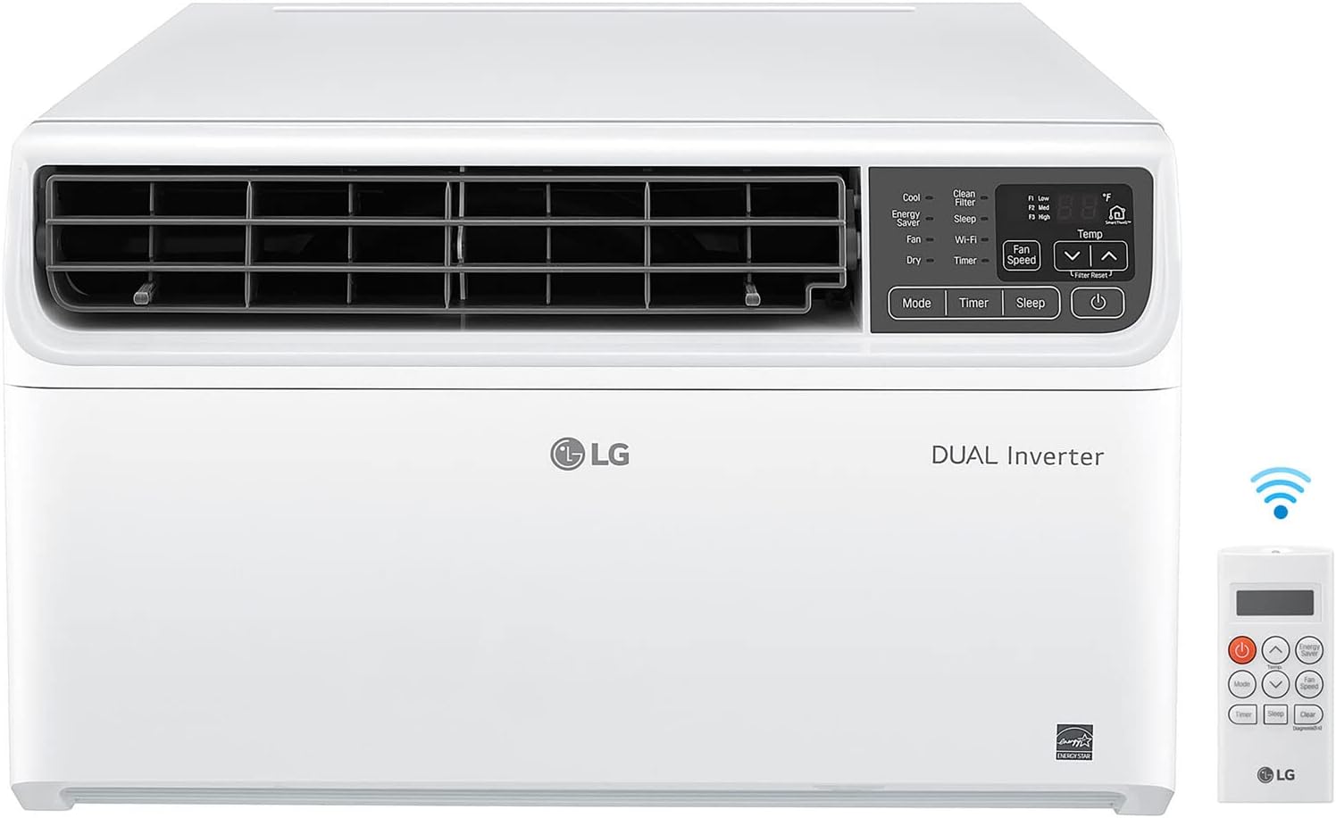 LG 12,000 BTU Dual Inverter Smart Window Air Conditioner, 115V Cools 550 Sq. Ft., Ultra Quiet Operation, Up to 35% More Energy Savings, ENERGY STAR®, works with LG ThinQ, Amazon Alexa and Hey Google