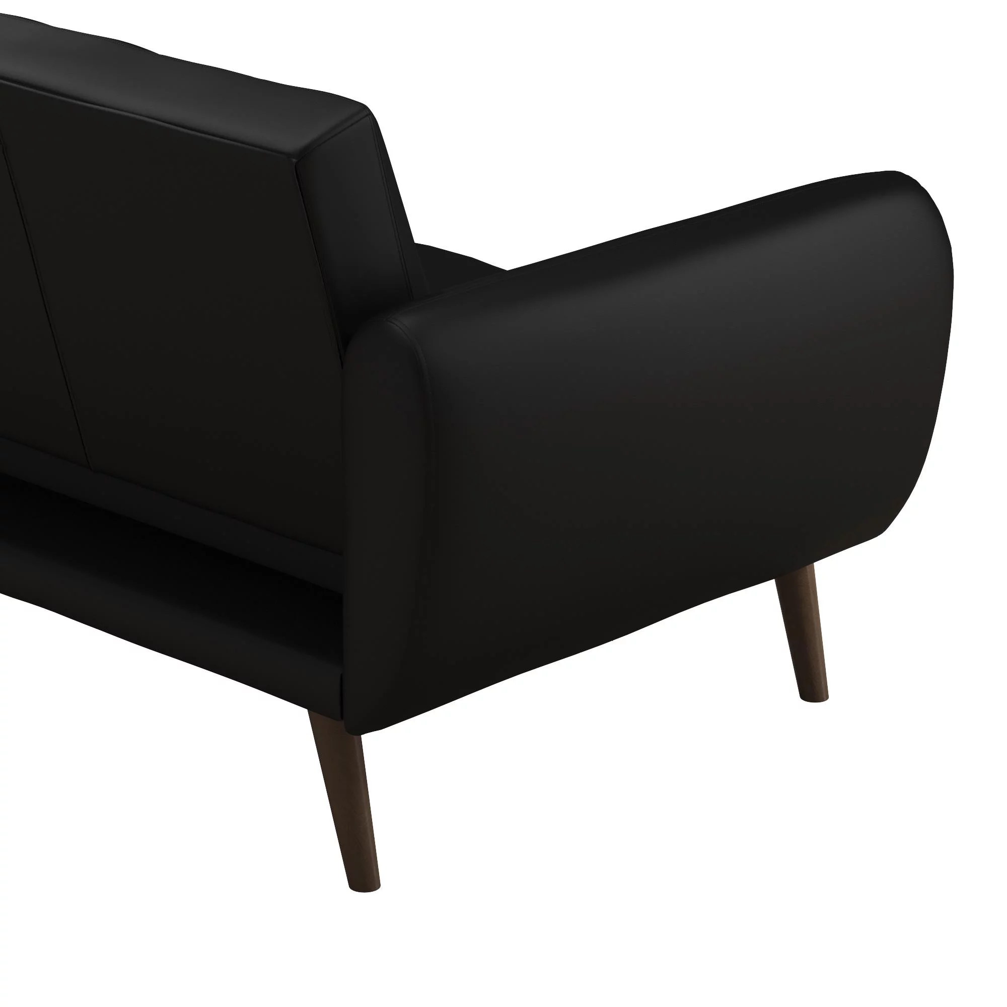 Novogratz Brittany Futon, Black Faux Leather