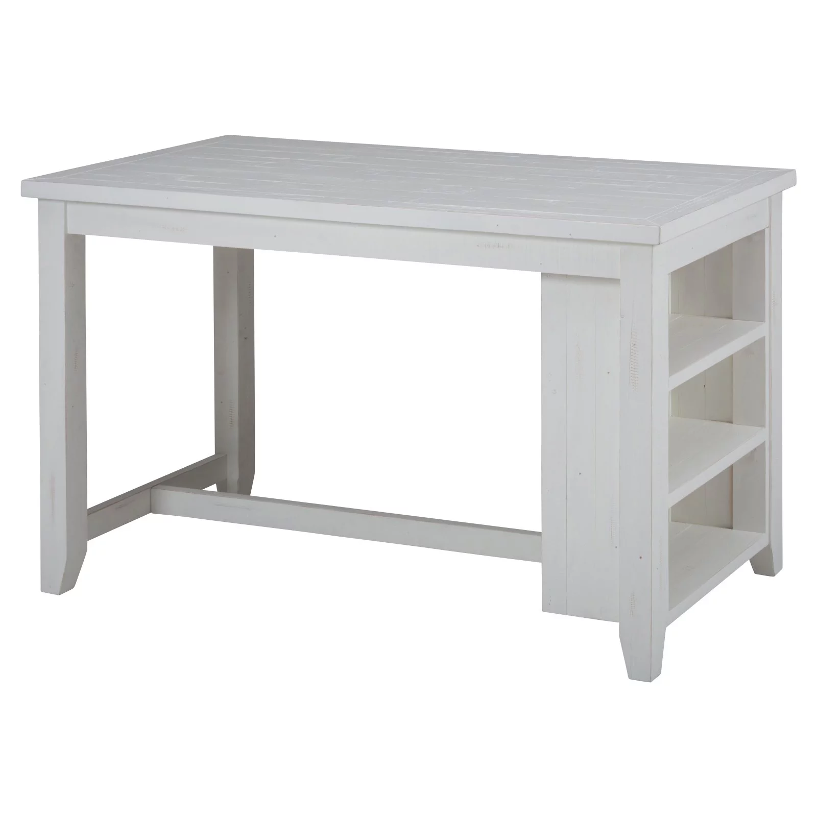 Jofran Madaket Rustic Solid Reclaimed Pine 60" Counter Height Table with 3 Shelf Storage