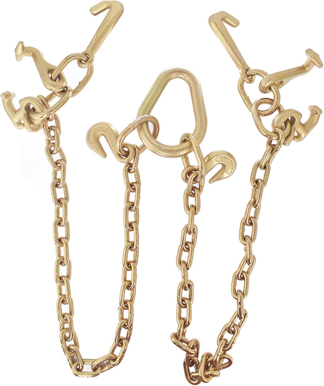 labwork Tow Chain Grade 70 Chain V-Bridle with RJT Cluster Hooks Tow Truck Winch Cable Pull Wrecker Recovery Grab Pack of 2