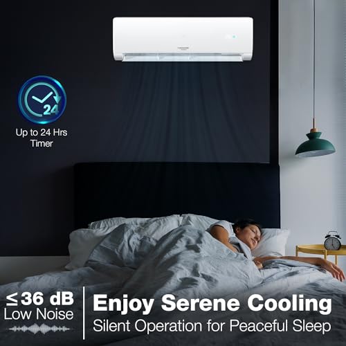 Bonaire Durango Mini Split Air Conditioner and Heater with Smart Wifi App Enabled, Energy Saving Inverter Ductless Wall AC Unit for Rooms, White