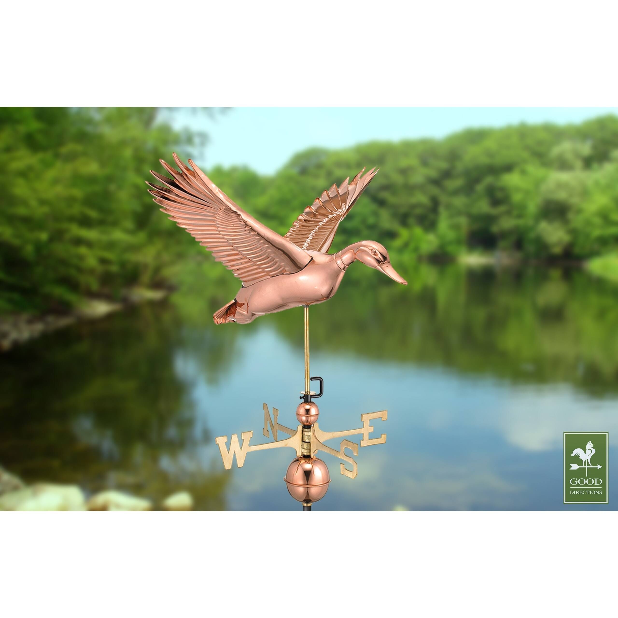 Good Directions Flying Duck with Arrow Weathervane - Pure Copper