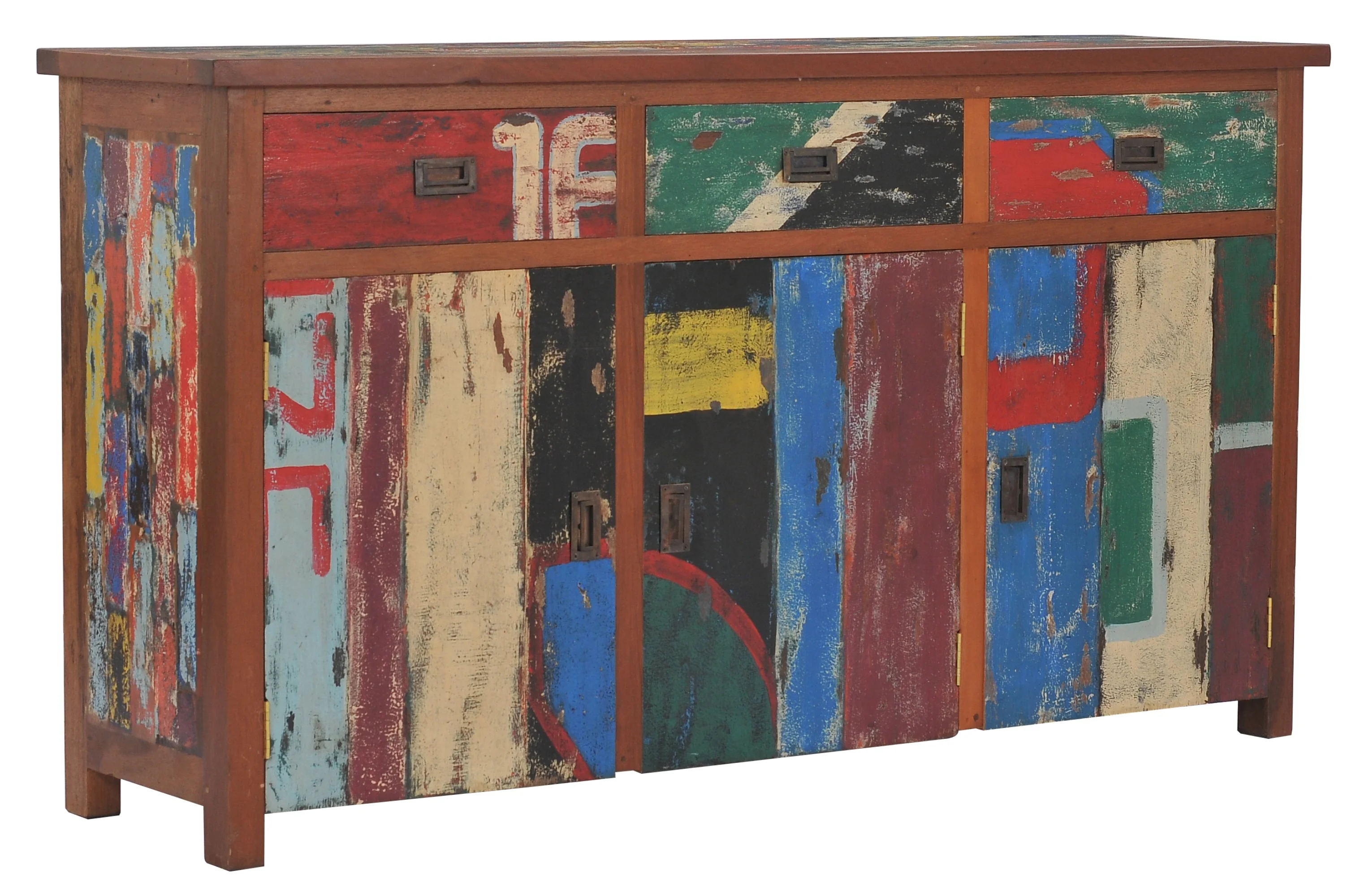 Marina del Rey Buffet with 3 Doors and 3 Drawers Made from Recycled Boats