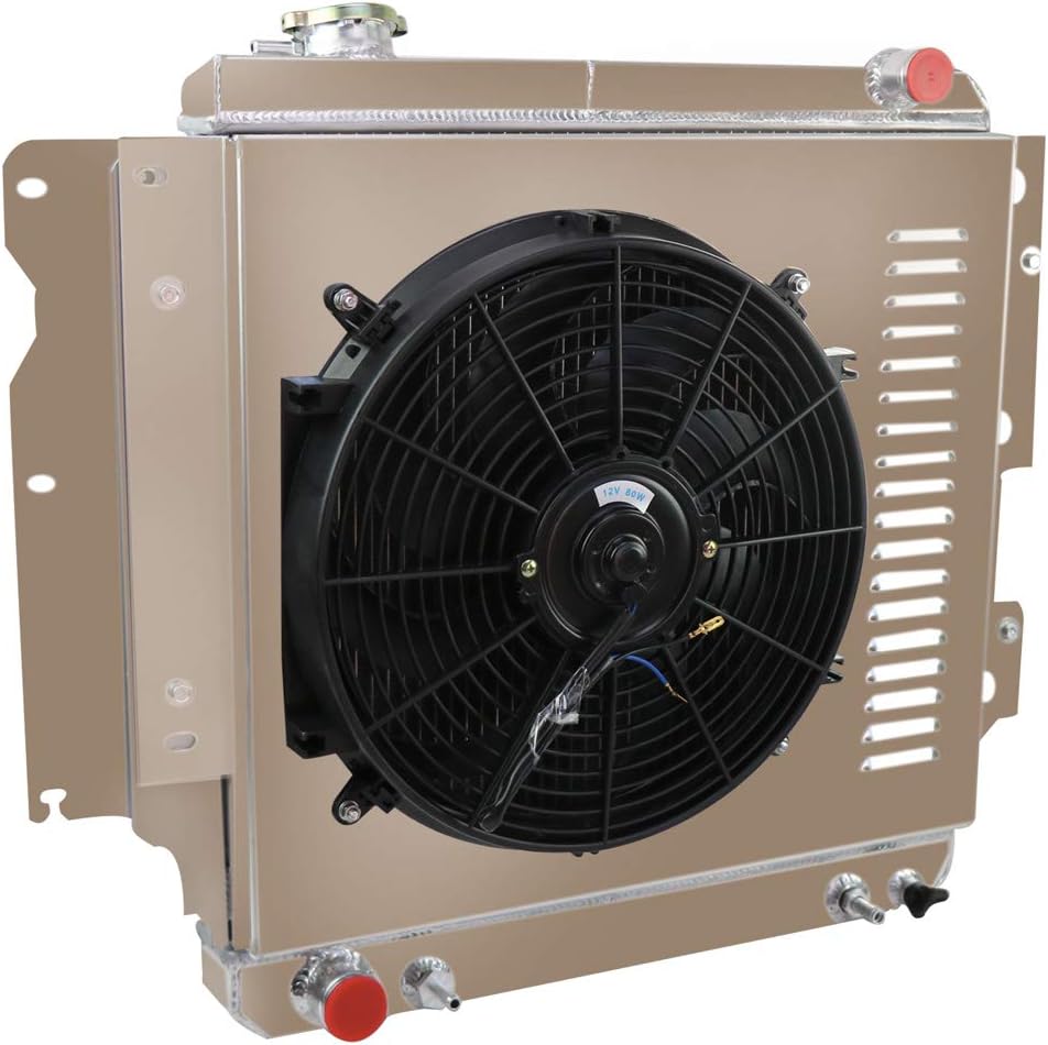 ALLOYWORKS 3 Row Full Aluminum Radiator Fan Shroud Kit For Jeep Wrangler YJ/TJ 2.4L-4.2L Engine 1987-2006