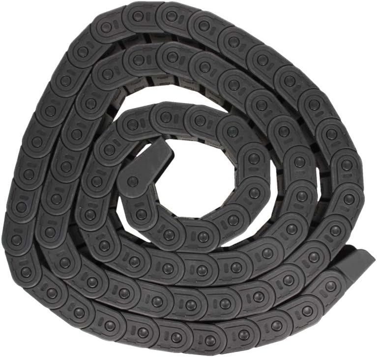 Fielect Drag Chain Cable Carrier Open Type with End Connectors R100 35X100mm 1 Meter Plastic for Electrical CNC Router Machines Black 1Pcs