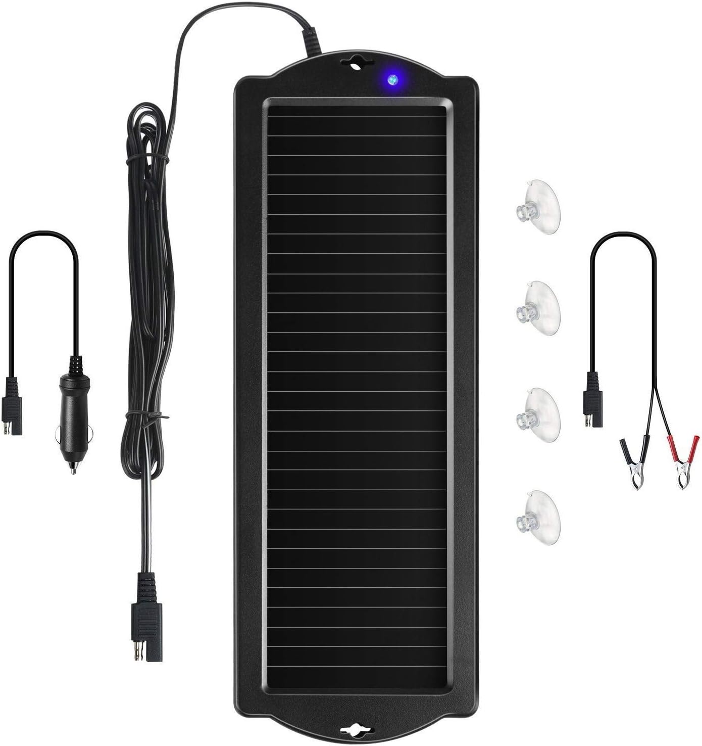 Sunway Solar Car Battery Trickle Charger & Maintainer 12Volt 8W Solar Panel Power Charger kit Portable Waterproof for Automotive RV Marine Boat Truck Motorcycle Trailer Tractor Powersports Snowmobile