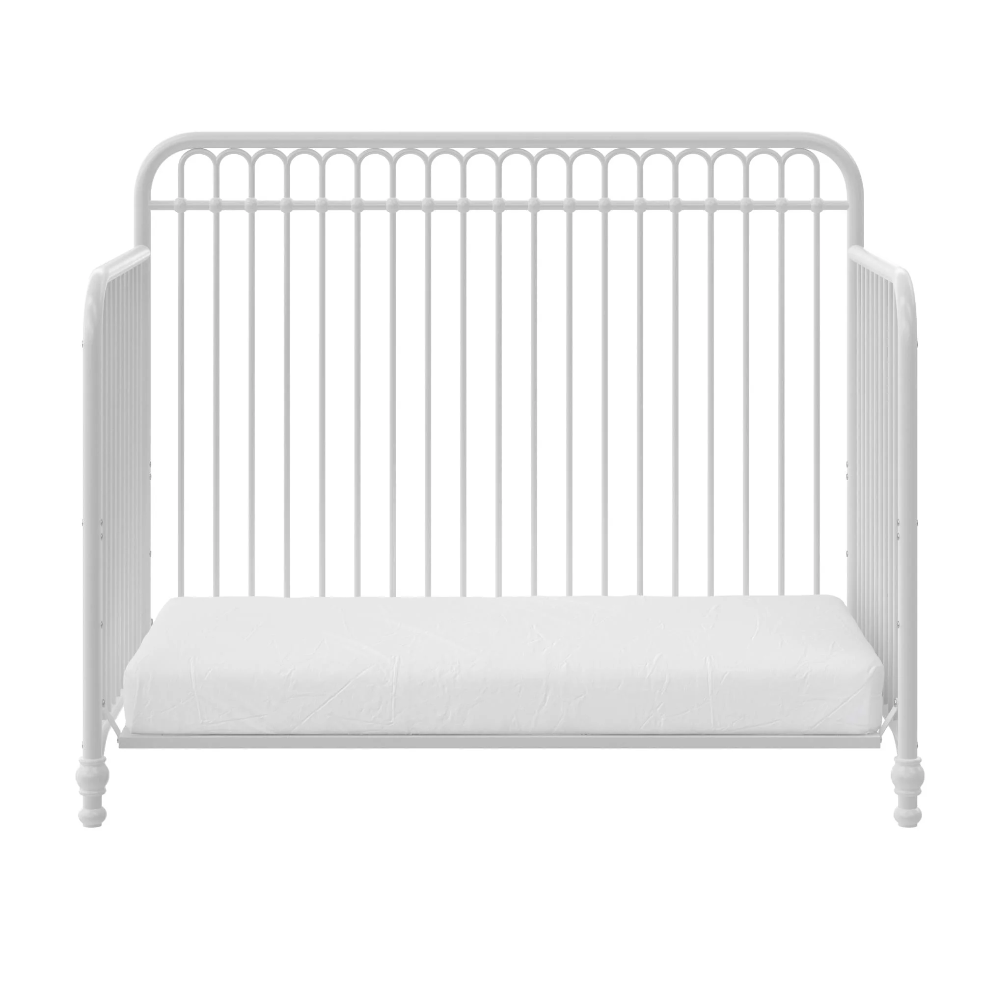 Little Seeds Ivy 3-in-1 Convertible Metal Crib, Off White - Curated Treasures Market