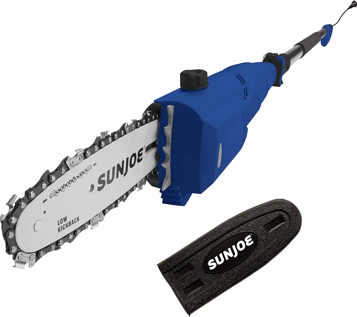 Sun Joe SWJ800E 8-Inch 6.5-Amp Telescoping Electric Pole Chain Saw with Automatic Chain Lubrication System