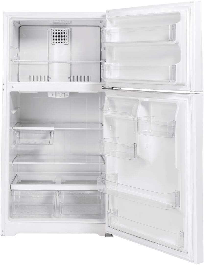 GE GTE22JTNRWW 33" Energy Star Top Freezer Refrigerator with 21.93 cu. ft. Capacity, Sliding Deli Drawer, LED Lighting and Upfront Temperature Controls in White