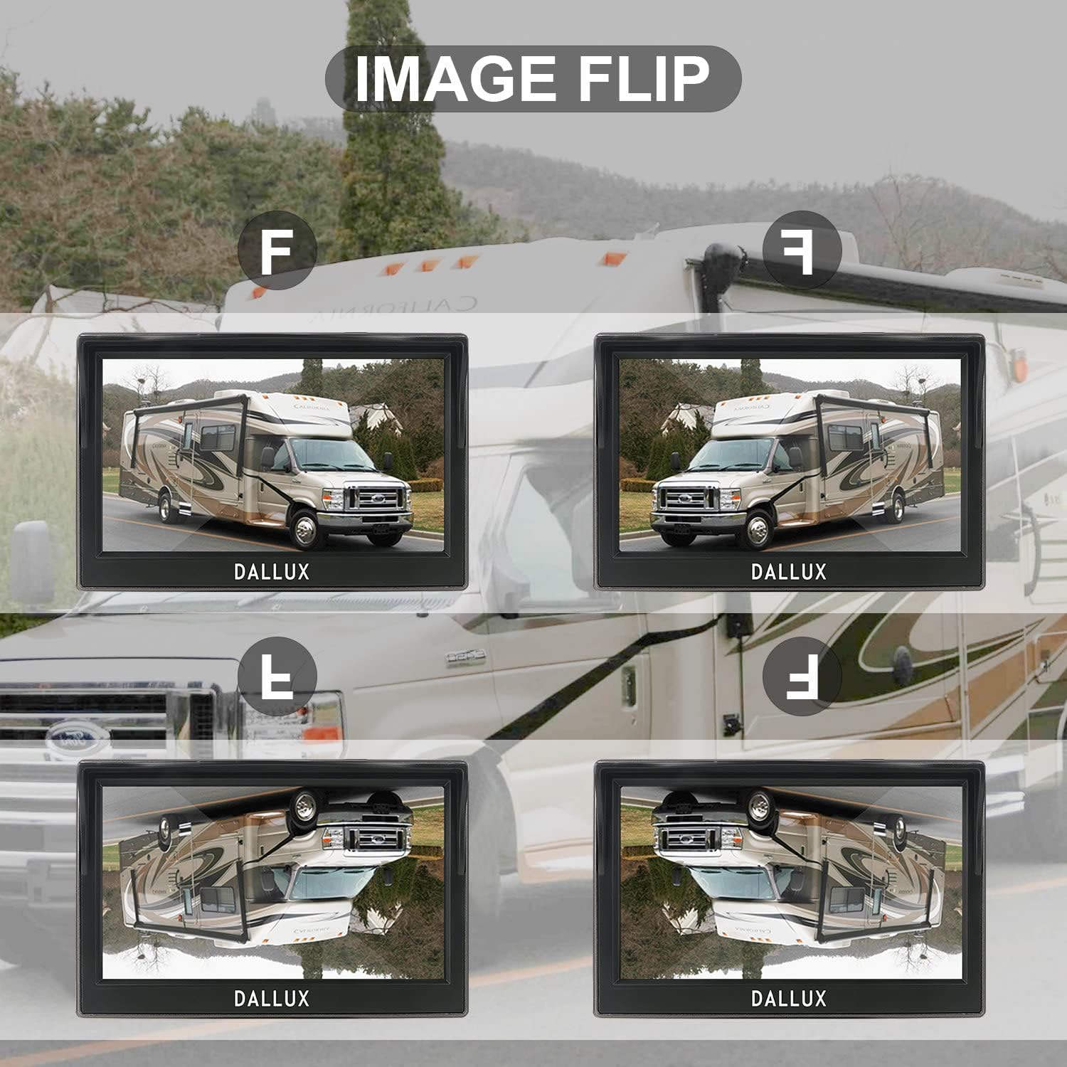 Car Wireless Backup Camera Kit,5 Inch Monitor and 1080P Front/Rear View Adjustable Camera for Car,Pickup,Truck,RV,SUV,Van,Camper Easy Installation Stable Signal Night Vision Waterproof Cam System