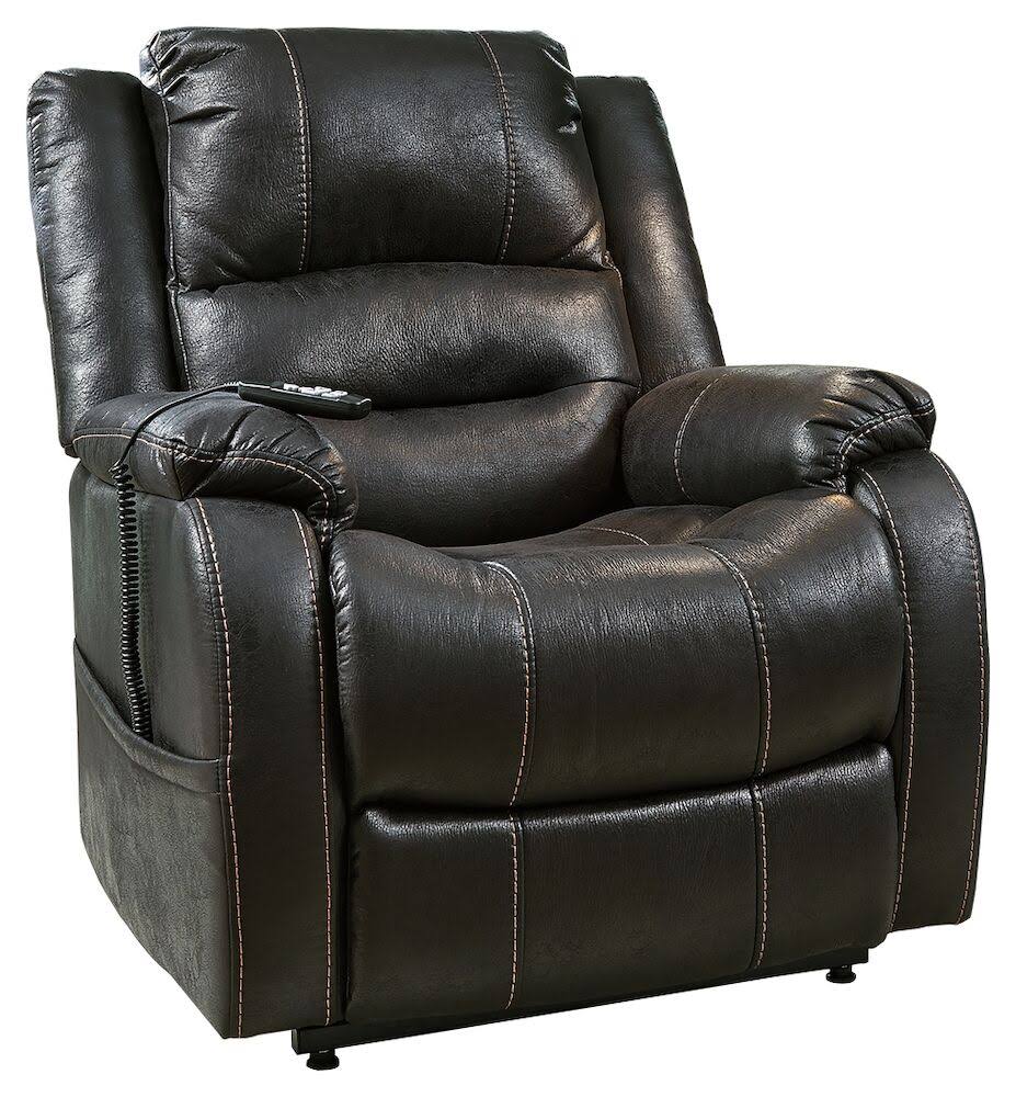 Ashley Yandel - Black - Power Lift Recliner - Megean