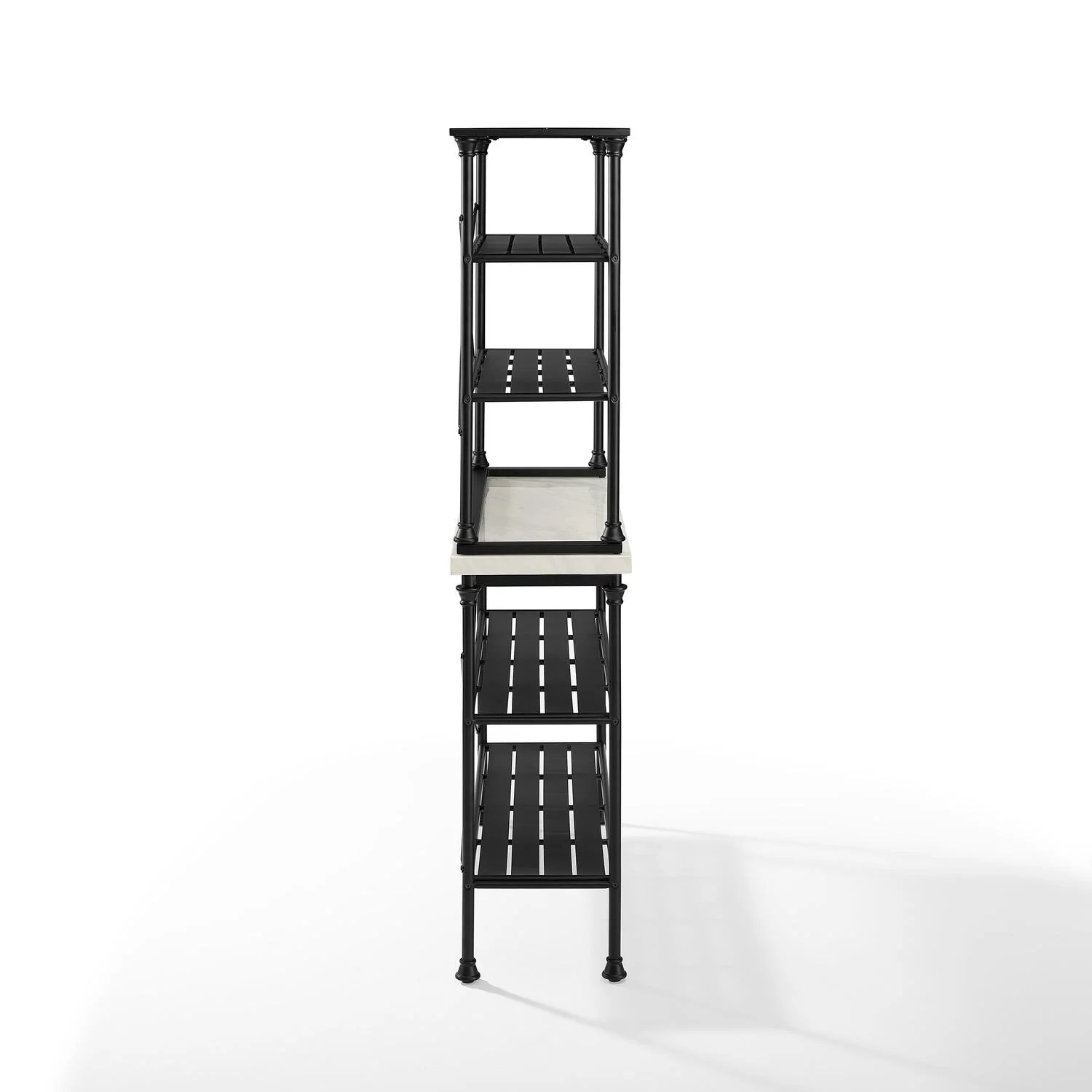 HomeStock Retro Renaissance Baker's Rack Matte Black - Console & Hutch