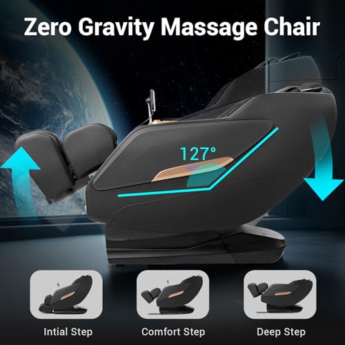 MYNTA 2025 Massage Chair Full Body, Zero Gravity SL Track Full Body Massage Recliner Chairs with Calf Heating, Thai Strectch, M1820 Brown