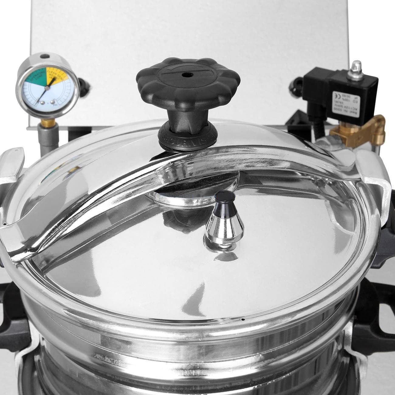 16L Commercial Electric Pressure Fryer Stainless Steel Countertop Pressure Fryer Electric Pressure Deep Fryer Cooking Professional Tabletop Restaurant Kitchen Frying Machine 110V 2.4KW