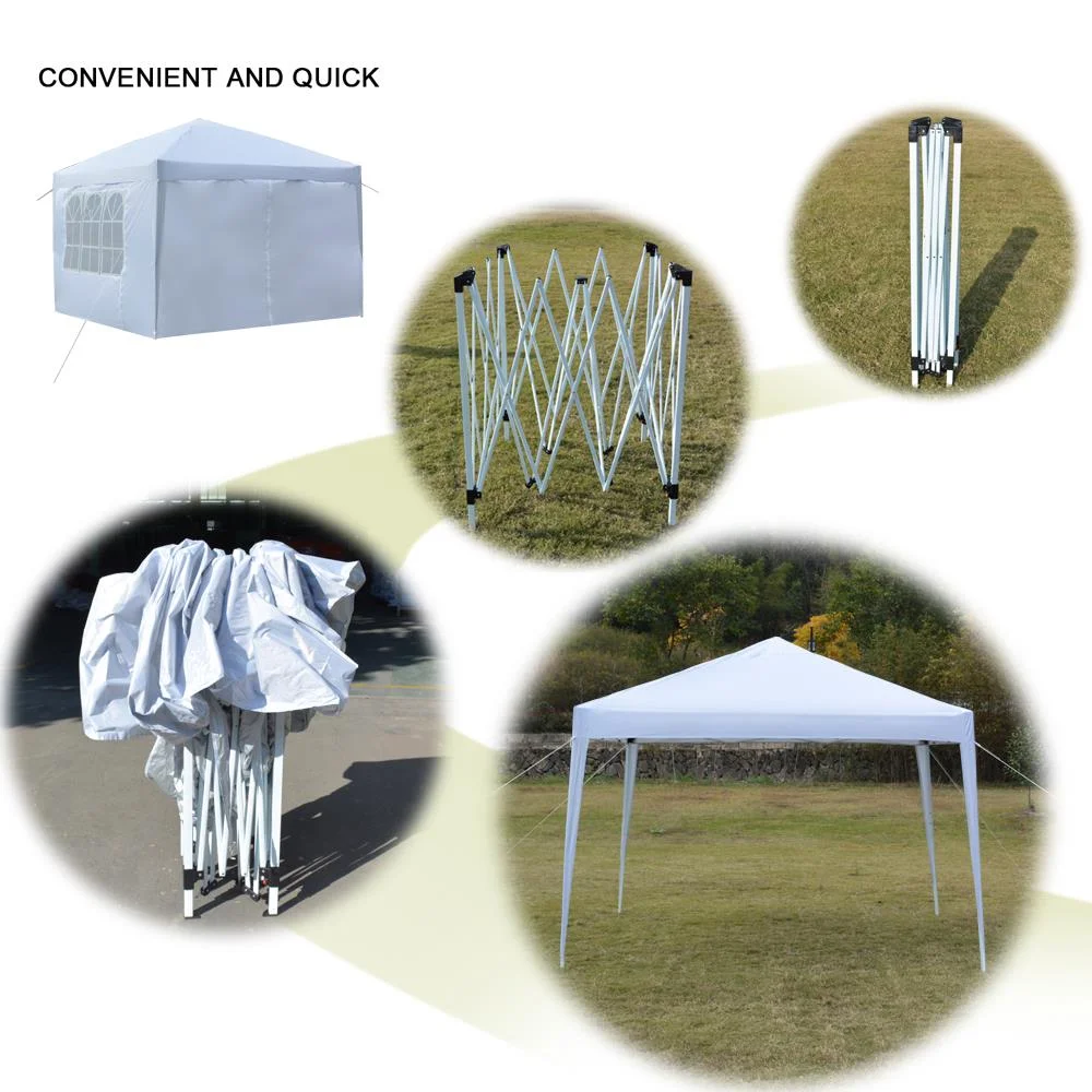 UBesGoo 10 x 10 ft Heavy Duty Ez Pop Up Gazebo Canopy Tent with 4 Removable Sidewalls (White)