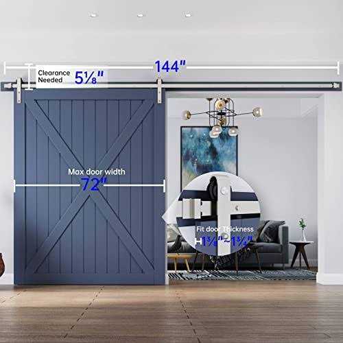 Easelife Brushed Nickel Sliding Barn Door Hardware Track Kit,Basic J Pulley,Heavy Duty,Slide Smoothly Quietly,Easy Install - Shop Hardware Tools Online Store