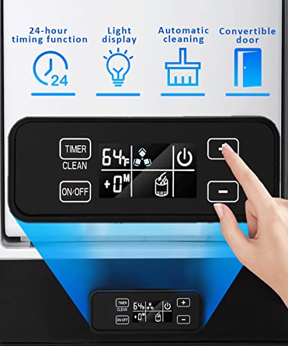 Joy Pebble Commercial Cube Ice Maker，Built-in Ice Maker Machine, 80lbs/Day, 40 Ice Cubes/Cycle, Reversible Door, Drain Pump, 24H Timer & Self-Cleaning, Under Counter Ice Cube Machine for Home