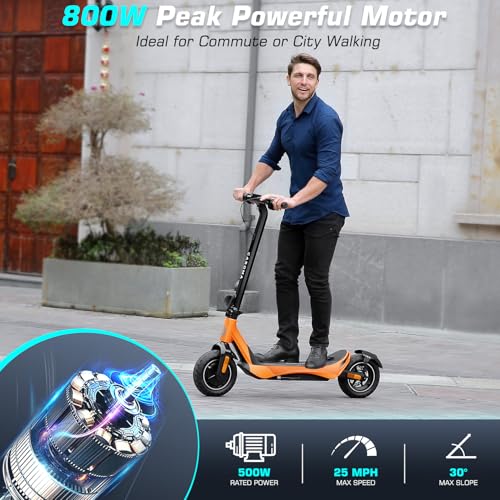 Caroma Electric Scooter Adults, 850W Motor, Max 36 Mph & 30-37 Miles Long Range, 10 Inch Run-Flat Tires, Folding E-Scooter with Dual Motor and Dual Brakes, Smart Control