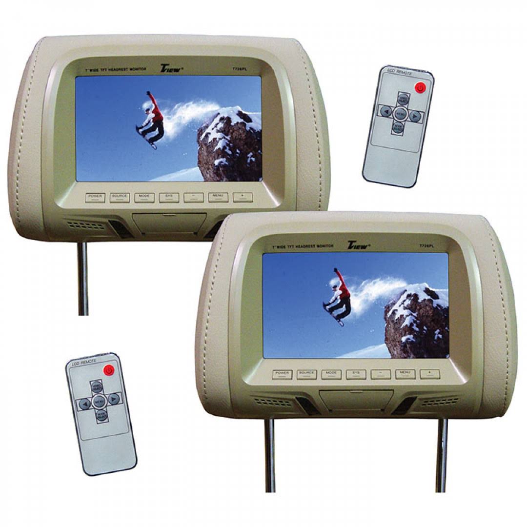 Tview 7 Tft/lcd Car Headrest with Monitor Pairtan
