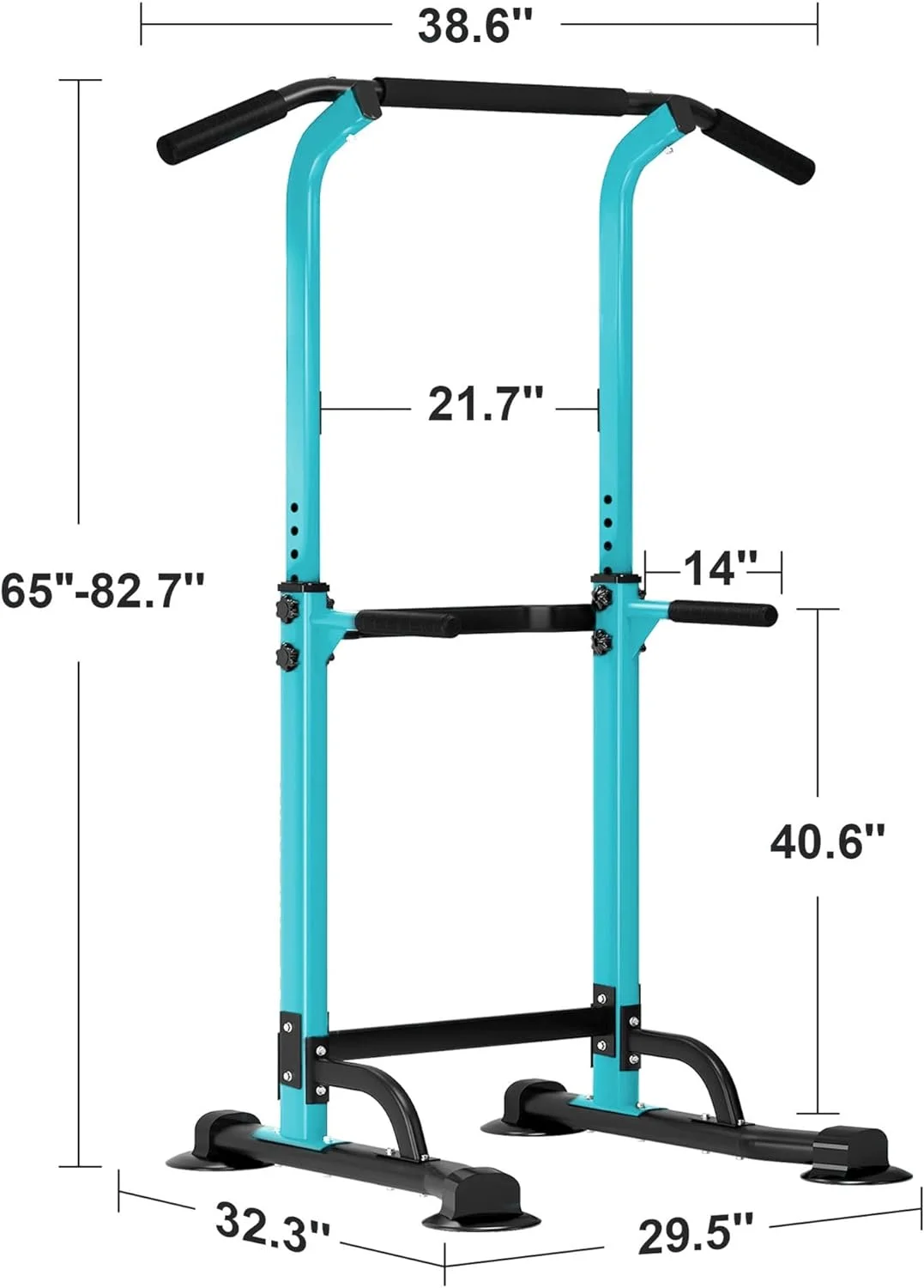 SOGES Height Adjustable Power Tower Dip Stands Pull up Bar Strength Training for Home Gym Black