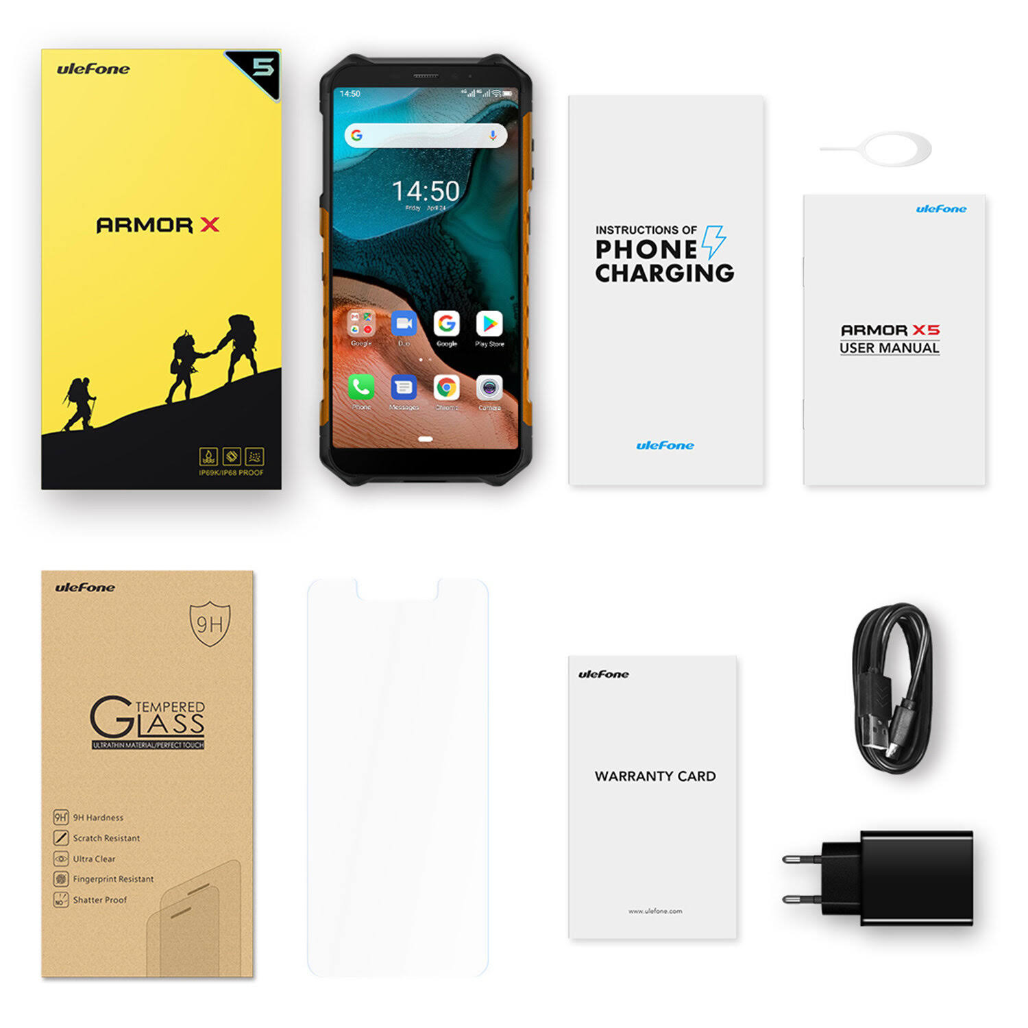 Ulefone Armor X5 5.5 inch NFC IP68 IP69K Waterproof 3GB 32GB 5000mAh MT6762 Octa Core 4G Smartphone