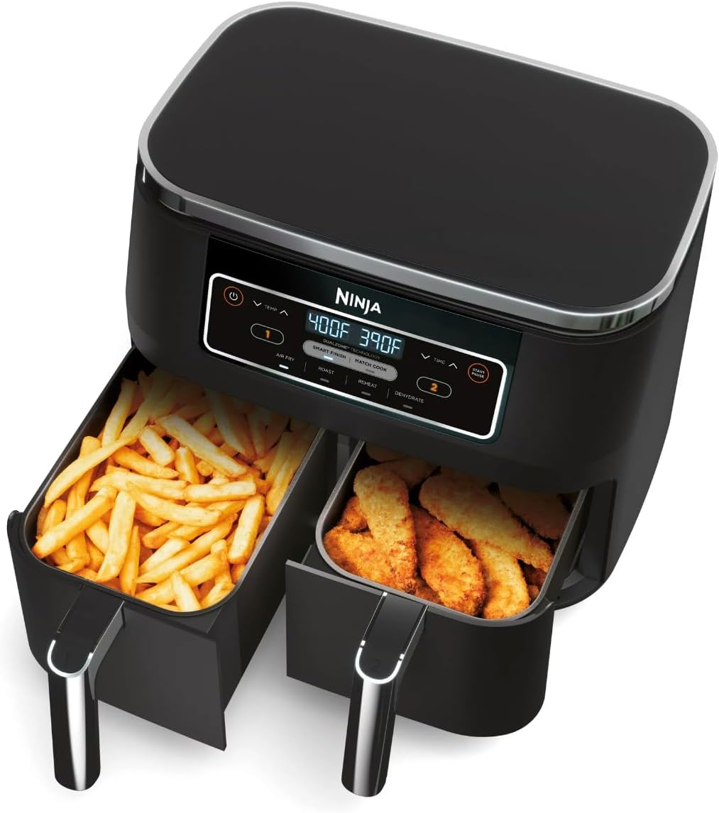 Ninja Foodi 4-in-1 8-Quart. 2-Basket Air Fryer with DualZone Technology- Air Fry, Roast, and More