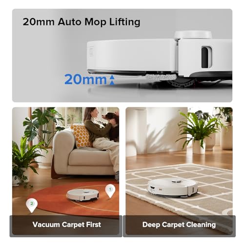roborock S8 Max Ultra Robot Vacuum and Mop, FlexiArm Design, Auto Mop Washing&Drying, Smart Dirt Detection, Self-Emptying, 8000Pa Suction, 20mm Mop Lifting, Obstacle Avoidance, Auto Add Cleaner