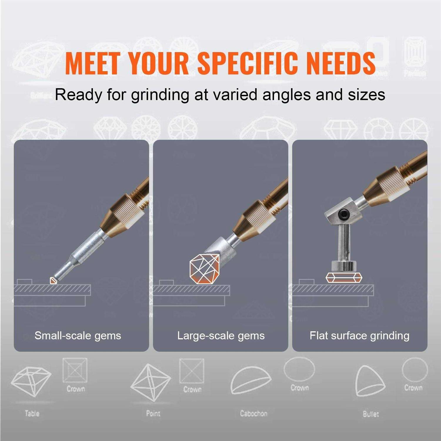VEVOR Gem Faceting Machine 2800RPM Jade Grinding Polishing Machine 180W 110V Rock Polisher Jewel Angle Polisher with Faceted Manipulator and 1 Bag - Shop Hardware Tools Online Store