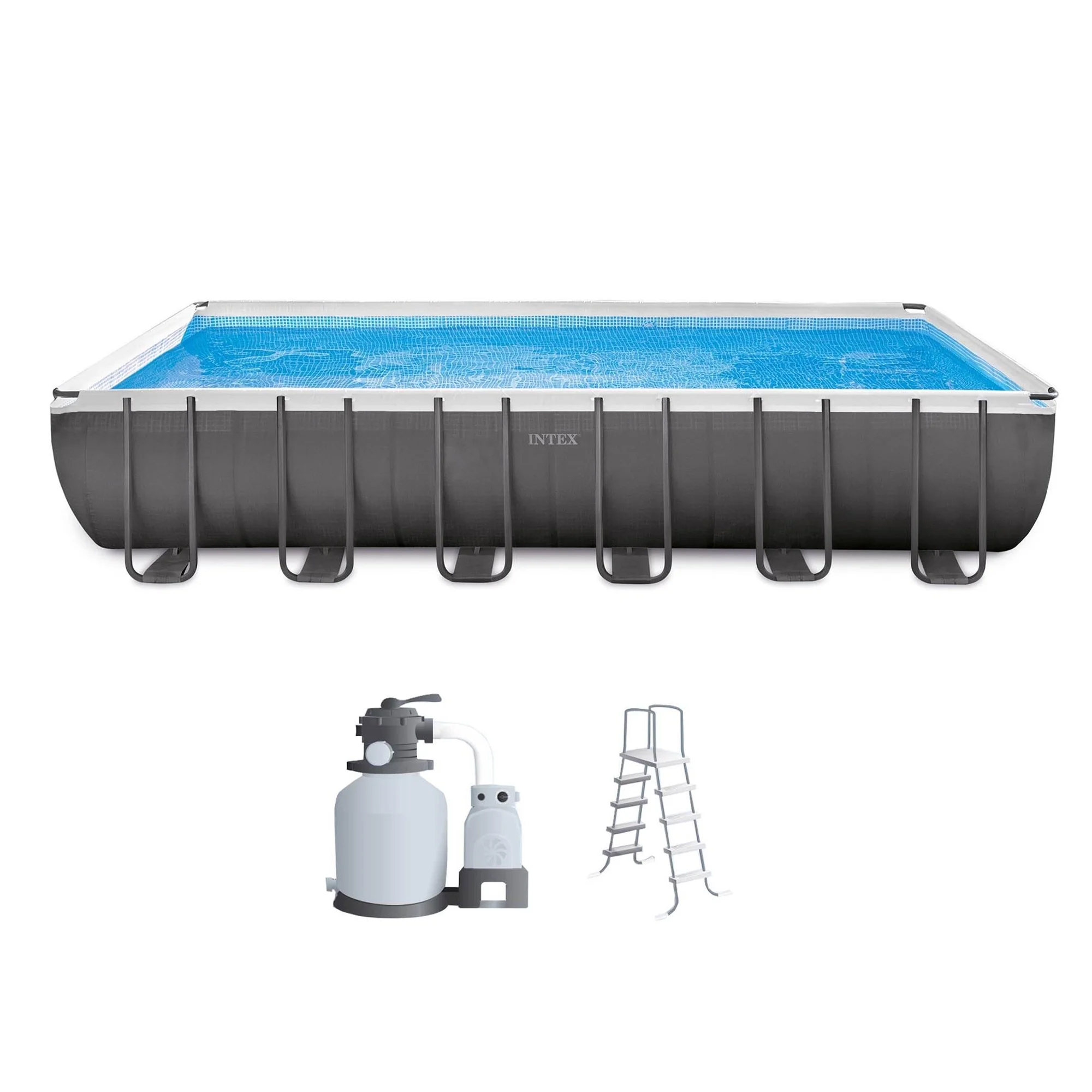Intex Ultra Frame 12' x 24' Rectangle Metal Frame Above Ground Pool Package 26363EH