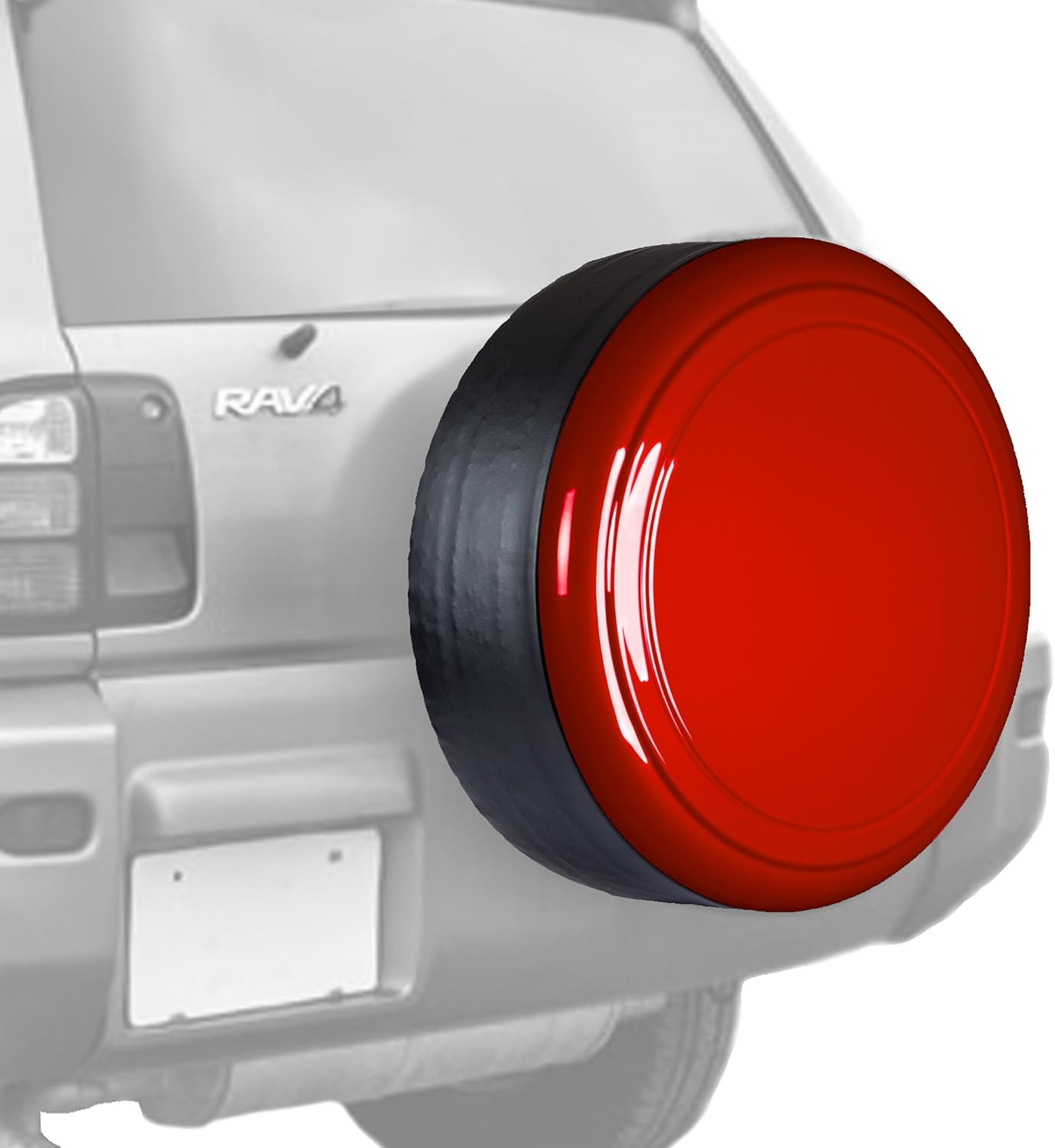 Boomerang 28" Color Matched Rigid Tire Cover for Toyota RAV4 (95-00) - (Plastic Face & Vinyl Band) - Black