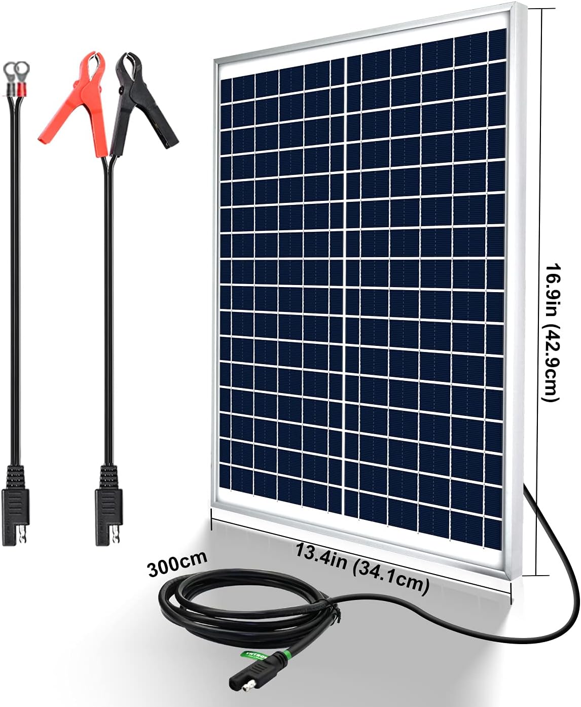 ECO-WORTHY 25 Watts 12V Off Grid Solar Panel SAE Connector Kit: Waterproof 25W Solar Panel + SAE Connection Cable +10A Charge Controller for Car RV Marine Boat 12 Volt Battery