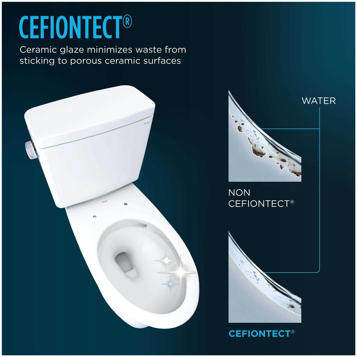 Toto Drake Two-Piece Elongated 1.28 GPF Tornado Flush Toilet with Cefiontect and Right-Hand Trip Lever CST776CERG#01 - Shop Hardware Tools Online Store